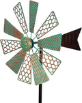 Viveta Wind Spinners Outdoor,13”Kinetic Wind Spinner Metal Vintage Windmill for Outdoor Garden Patio Yard Decor,Green-Ruum Studio Home