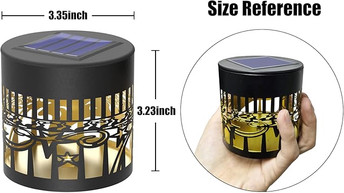 2 Pack Solar Fence Lights Metal Solar Powered Outdoor Wall Deck Lights Sun Moon Theme Waterproof Fence Light for Garden Post Patio Backyard Yard Decor (Face, 2 Pack)-Ruum Studio Home