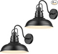 zeyu 2 Pack Barn Sconce Wall Lighting, Vintage Wall Mount Light Fixture, Indoor Wall Sconce Lighting in Matte Black Finish, 016-1B-2PK BK-Ruum Studio Home