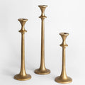 Iron Taper Candle Holder - Set of 3 Decorative Candle Stand - Candlestick Holder for Wedding, Dinning, Party - Antique Brass-Ruum Studio Home