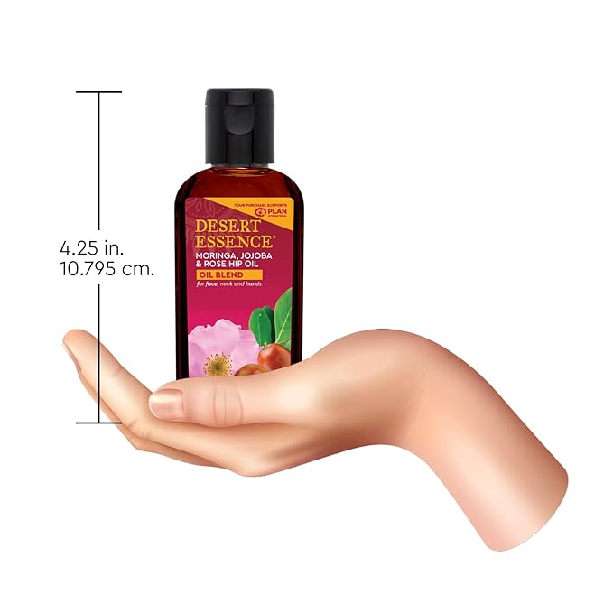 Desert Essence Moringa, Jojoba & Rose Hip Oil Refreshing & Rejuvenating Skin Restoration - Nutrient-Rich Vitamin Blend For Face, Neck, Body & Hands - Vegan, Non-GMO, Gluten-Free, Cruelty-Free - 2oz-Ruum Studio Home