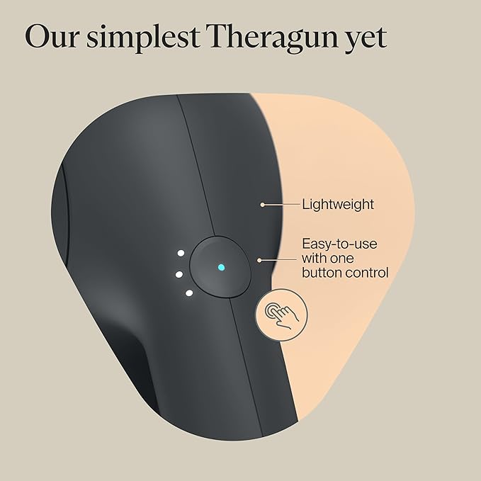 TheraGun Therabody Relief - Quiet Deep Tissue Therapy Massage Gun - Bluetooth Enabled, Electric Percussion Massage Gun & Personal Massager for Pain in The Neck, Back, Leg, Shoulder and Foot (Black)-Ruum Studio Home