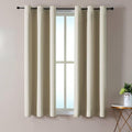 ChrisDowa Small Window Curtains 50 inches Long for Bedroom - Grommet Short Thermal Insulated Room Darkening Curtains for Kitchen (2 Panels, Beige, 29 x 50 Inch)-Ruum Studio Home
