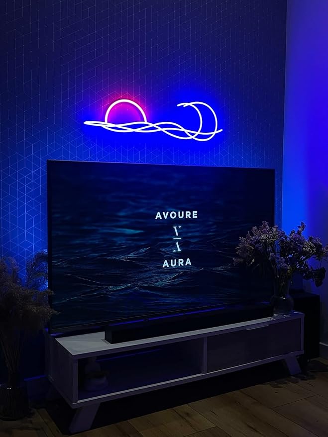 LED Decorative Lights USB Mountains Sunrise Sunset Led Neon Signs Home Decoration Wall Art Holiday Gift Brightness Adjustable 16.5''x9.5''-Ruum Studio Home