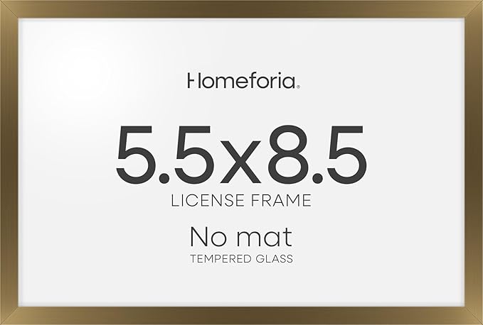 Homeforia 5.5 x 8.5 Business License Frame Bronze, High End Metal 5.5x8.5 Certificate Frame, 8.5x5.5 Document Frames for Wall or Tabletop, 5.5 by 8.5 Picture Frames, Tempered Glass, Wall Kit, Set of 1-Ruum Studio Home