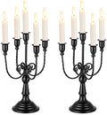 Sziqiqi Black Candelabra Candle Holder - Candle Holders for Candlesticks Set of 2 Metal Candelabrum Stand for Wedding Christmas Table Centerpieces Decor-Ruum Studio Home