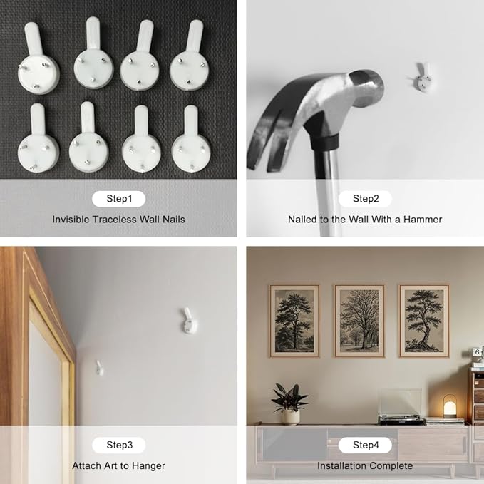 HPINUB Vintage Sketch Tree Framed Canvas Wall Art Set,Modern Nature Botanical Wall Decor, Antique Wilderness Tree Artwork,Minimalist Neutral Art Prints for Living Room,Bedroom,Farmhouse-24 x36 x3-Ruum Studio Home