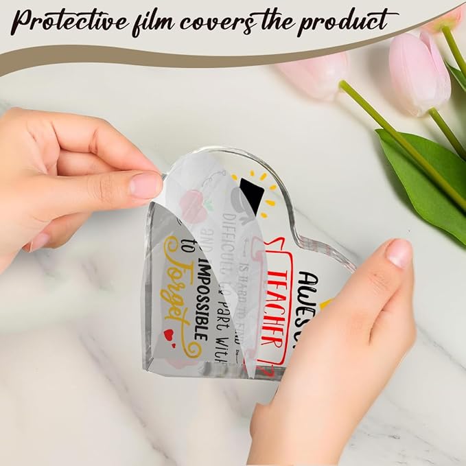 Teachers Day Graduation Season Opening Season Gifts Teacher Gifts Teacher Appreciation Gifts Best Teacher Gifts for Women Acrylic Heart for Her Coworker Friend Principal Educator Birthday Christmas-Ruum Studio Home