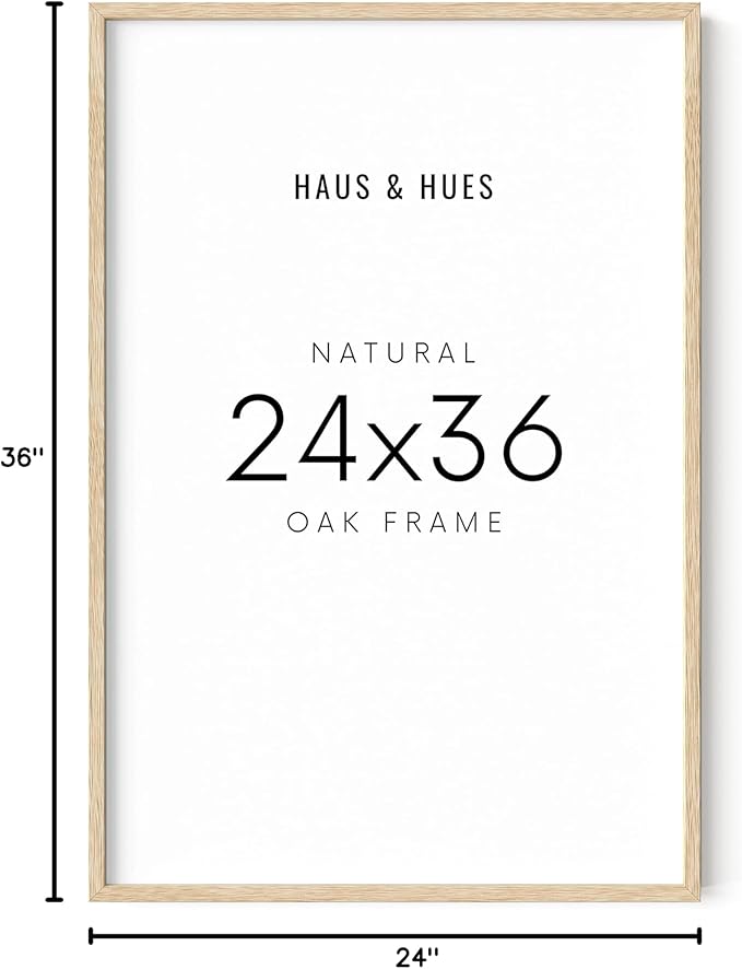 HAUS AND HUES 24''x36'' Beige Oak Wood Frames Set of 1 - 24x36 Natural for Posters, Frame Wood, Poster Wall, Light Picture (Beige Oak)-Ruum Studio Home