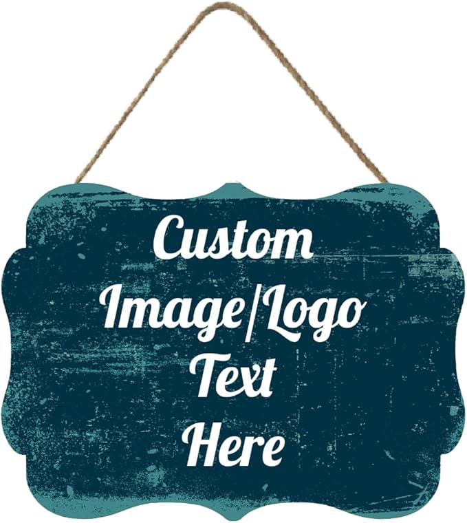 Personalized Wooden Welcome Sign - Front Door Decor, Customized Image/Text Hanging Sign for Home, Office - Farmhouse Decor - 11.2 * 8 Inch-Ruum Studio Home