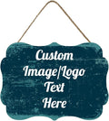 Personalized Wooden Welcome Sign - Front Door Decor, Customized Image/Text Hanging Sign for Home, Office - Farmhouse Decor - 11.2 * 8 Inch-Ruum Studio Home