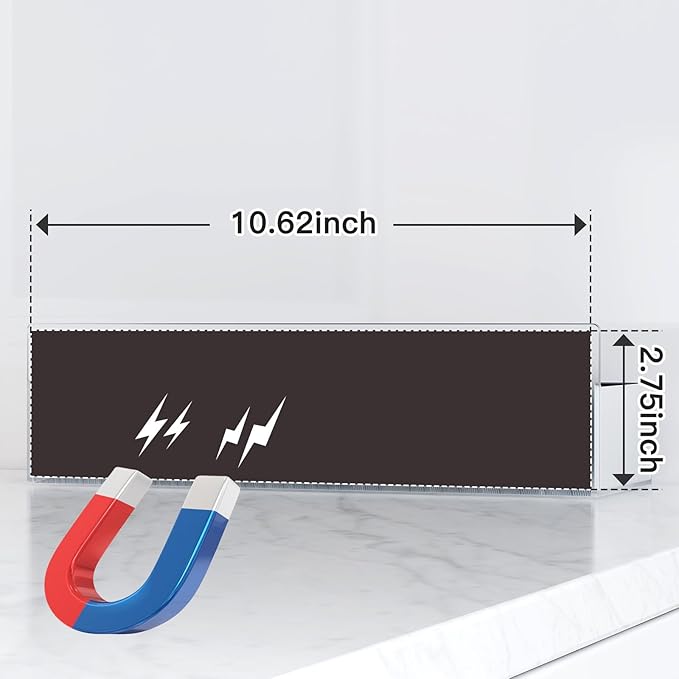 Magnetic Spice Rack for Refrigerator, Kitchen Organizer and Storage Shelf, Clear(2 Pack)-Ruum Studio Home