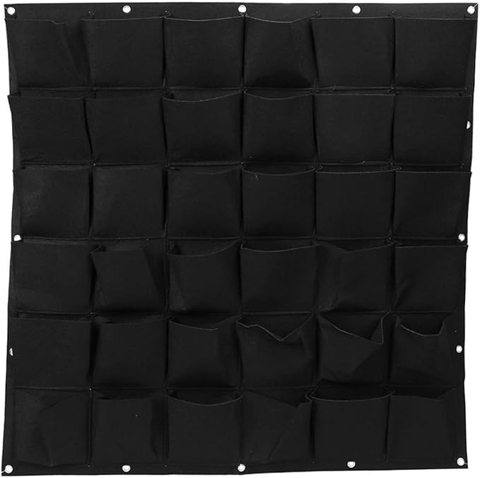 Ogrmar 36 Pockets Vertical Wall Garden Planter Plant Grow Bag for Flower Vegetable for Indoor/Outdoor (36 Pockets, Black)-Ruum Studio Home