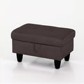 Ottoman Rectangular Storage Ottoman Bench, Flannel Footrest Stool Footstool with Lid for Living Room, Bedroom, Entryway, Dark Coffee, 28.5"x19"x17.5"-Ruum Studio Home