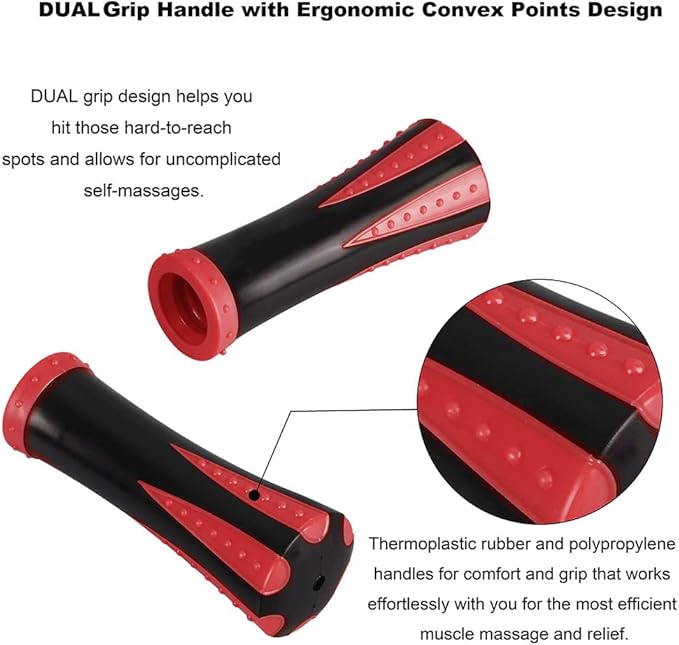 Yansyi Muscle Roller Stick for Athletes - Body Massage Roller Stick - Release Myofascial Trigger Points Reduce Muscle Soreness Tightness Leg Cramps & Back Pain for Physical Therapy & Recovery (Red)-Ruum Studio Home