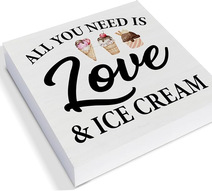 3 Pcs Summer Ice Cream Wood Box Signs Decor Farmhouse Summer Ice Cream Tiered Tray Decor Table Desk Shelf Kitchen Decoration Rustic-Ruum Studio Home