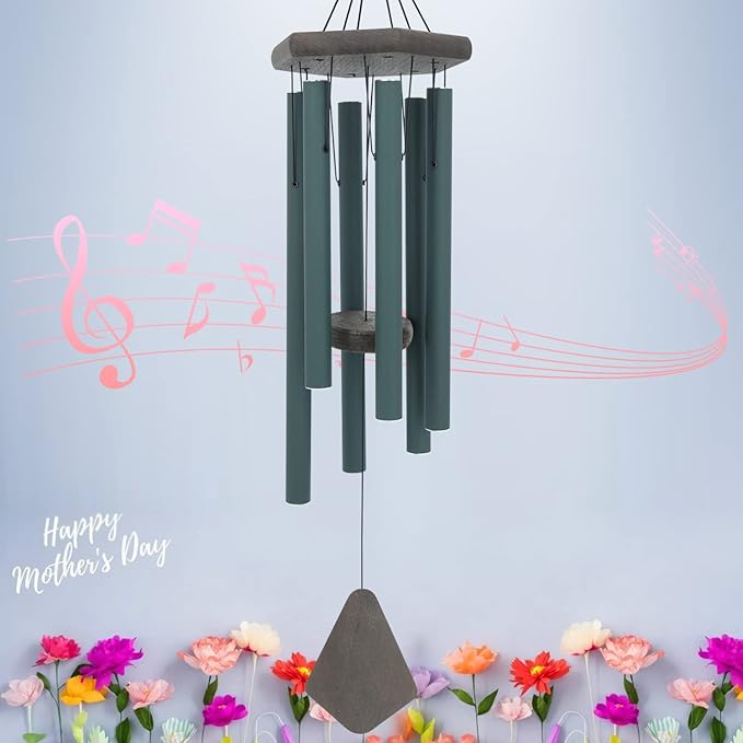 Large Wind Chimes for Outside, 30" Aluminium Wind Chime with Wind Catcher, Outdoor Garden Patio Decoration Windchimes, Classic Zen Gift for Men and Women Green-Ruum Studio Home