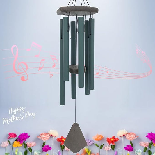 Large Wind Chimes for Outside, 30" Aluminium Wind Chime with Wind Catcher, Outdoor Garden Patio Decoration Windchimes, Classic Zen Gift for Men and Women Green-Ruum Studio Home
