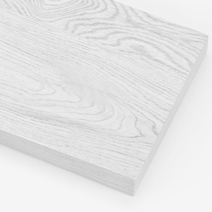 Heimlove 12 Inch Deep Floating Shelves, 12 x 12 inches Long Wall Shelf, Large Extra Display Shelf & Storage Shelf, Rustic Wood Wall Shelves for Fireplace Mantel, White - 2Pack-Ruum Studio Home