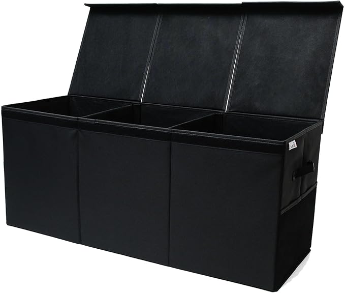 Extra Large Toy Storage Organizer with Lid - Sturdy, Collapsible Toy Chest Storage Box Design - Toys Bin with Dividers for Kids, Nursery, Bedroom, Playroom 37"x16"x14"-Ruum Studio Home