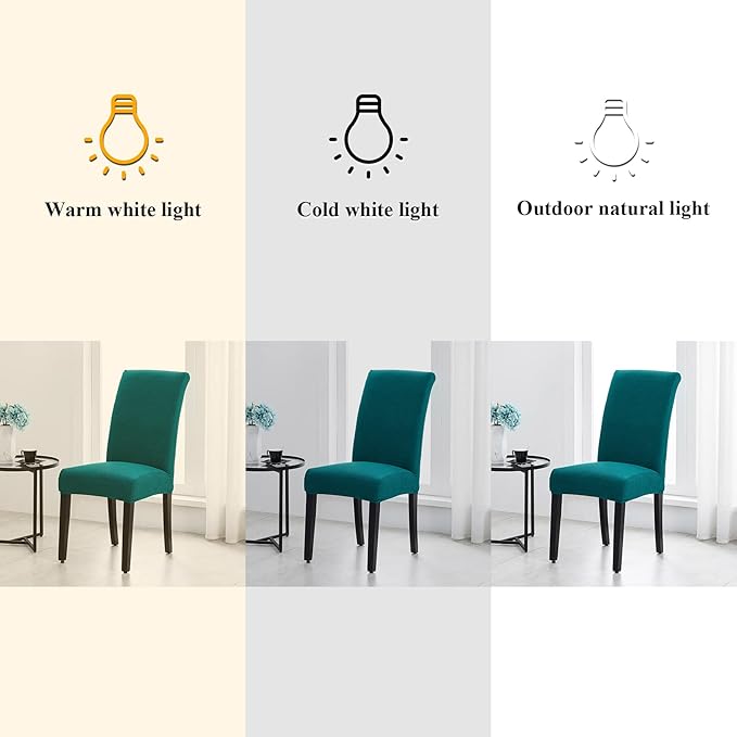Joccun Chair Covers for Dining Room Set of 4, Dining Chair Slipcovers Stretch Dining Room Chair Covers Seat Protector,Washable Parsons Chair Cover for Home,Banquet(Peacock Blue,4 Pack)-Ruum Studio Home