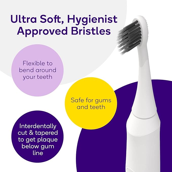 Burst Original Sonic Electric Toothbrush for Adults (White) | Soft Bristles | Deep Clean Stain & Plaque Removal | 3 Modes: Teeth Whitening, Sensitive & Massage-Ruum Studio Home