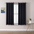 ChrisDowa Grommet Blackout Curtains for Bedroom and Living Room - 2 Panels Set Thermal Insulated Room Darkening Curtains (Black, 52 x 45 Inch)-Ruum Studio Home