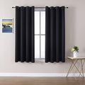 ChrisDowa Grommet Blackout Curtains for Bedroom and Living Room - 2 Panels Set Thermal Insulated Room Darkening Curtains (Black, 52 x 54 Inch)-Ruum Studio Home