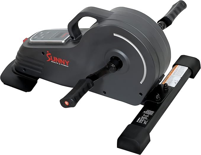 Sunny Health & Fitness Dual Function Under Desk Pedal Exerciser, Portable Indoor Cardio Mini Bike at Home, Arm/Leg Cycle for Seniors, Optional Magnetic, Motorized & Free SunnyFit App Bluetooth Connect-Ruum Studio Home