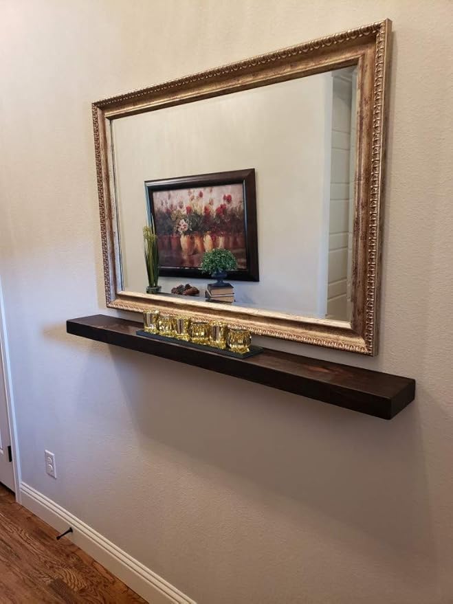 joelsantiques - 42 Inch Wooden Floating Shelves for Wall - 42x6x2 in - Made of Natural Wood - Long Heavy Duty Rustic Wall Shelves for Bedroom - Perfect for Living Room, Kitchen - Mocha-Ruum Studio Home