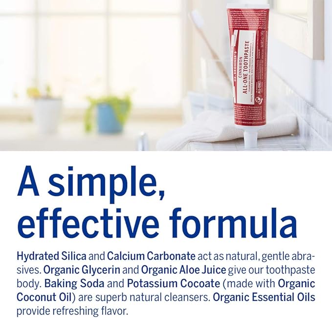 Dr. Bronner’s All-One Toothpaste– Cinnamon, 5 oz, 3-Pack– Fluoride-Free Toothpaste for Adults, SLS-Free, 70% Organic & Natural Ingredients, Vegan, Helps Freshen Breath, Reduce Plaque, Whiten Teeth-Ruum Studio Home