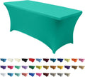 ABCCANOPY 6 FT Spandex Table Cover Stretch Fitted Wrinkle Resistant Tablecloth Reuse for Rectangular Folding Table Patry Event Wedding Banquet Protector Turquoise-Ruum Studio Home