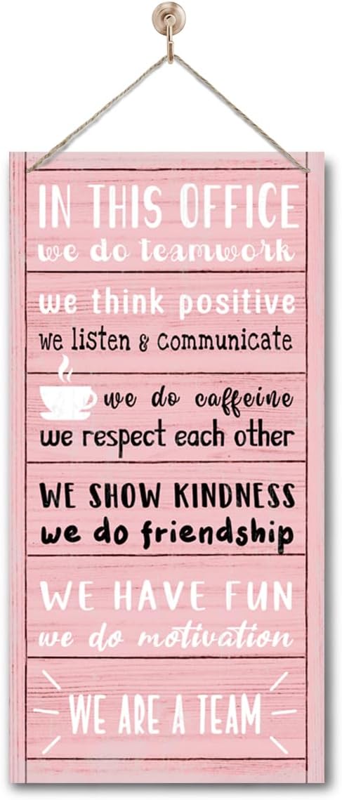 We Are A Team Office Signs Decor, In This Office Sign, Hanging Wood Sign Office Décor, Motivational Quotes Wall Décor, Office Wall Art, Human Resources Office Wall Décor, Team Gift, Gift for Leader F1-Ruum Studio Home