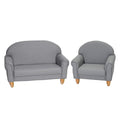 Children's Factory As We Grow Chair and Couch, Flexible Seating for Daycare or Preschool, Kids Reading Couch, Playroom Furniture, Gray-Ruum Studio Home