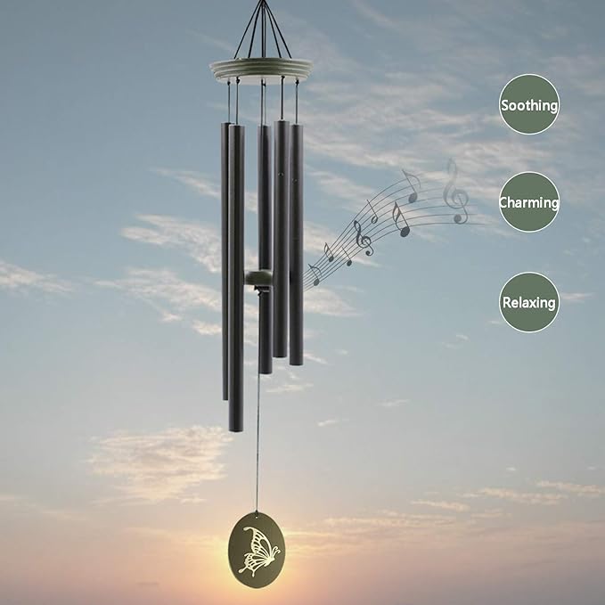 Wind Chimes for Outside, WindChimes Outdoor Tuned Soothing Melody, Wind Chimes Gifts for Mom, Wind Chime Outdoor Decoration, Patio, Garden, Yard. Butterfly Wind-Chime-Ruum Studio Home