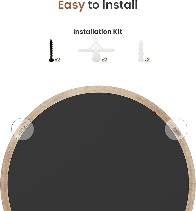 30" Round Window Mirror, Vintage Coastal Wall Mirror with Distressed Blue Wood Frame & Faux Windowpanes, Farmhouse Cottagecore Decor for Living Room, Entryway, or Dining Room-Ruum Studio Home