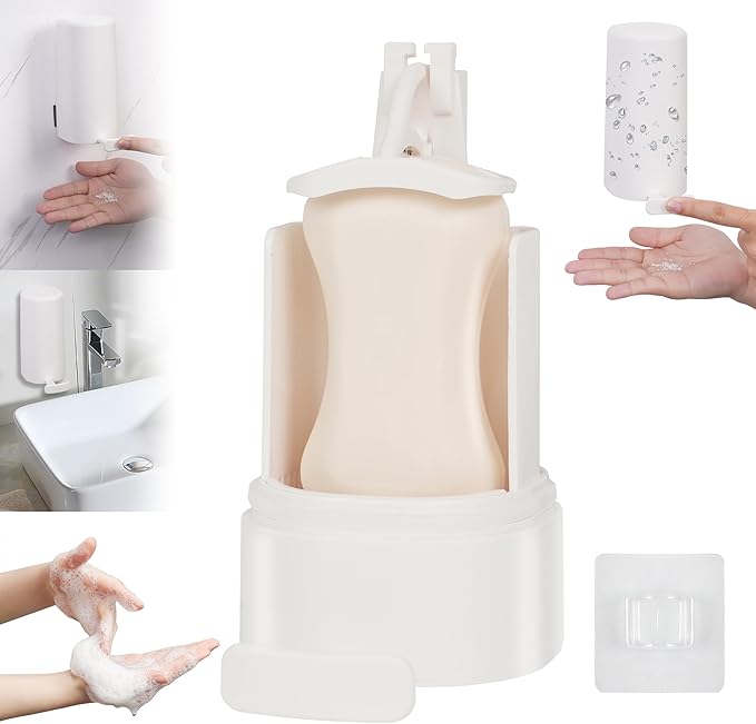 Bar Soap Dispenser & Grinder - Wall-Mounted Hygienic Soap Shaver with One-Touch Operation, No Drilling Easy Install for Bathroom/Kitchen (White, NO SOAP) - Perfect for Handmade Soap & Skincare-Ruum Studio Home