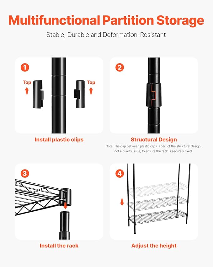 VEVOR Over The Washer and Dryer Storage Shelf, 6 Tier Laundry Room Drying Rack with Hanger Rod and Hooks, Adjustable Over Washer and Dryer Shelves, Laundry Room Shelf Storage Space Saver, Black-Ruum Studio Home