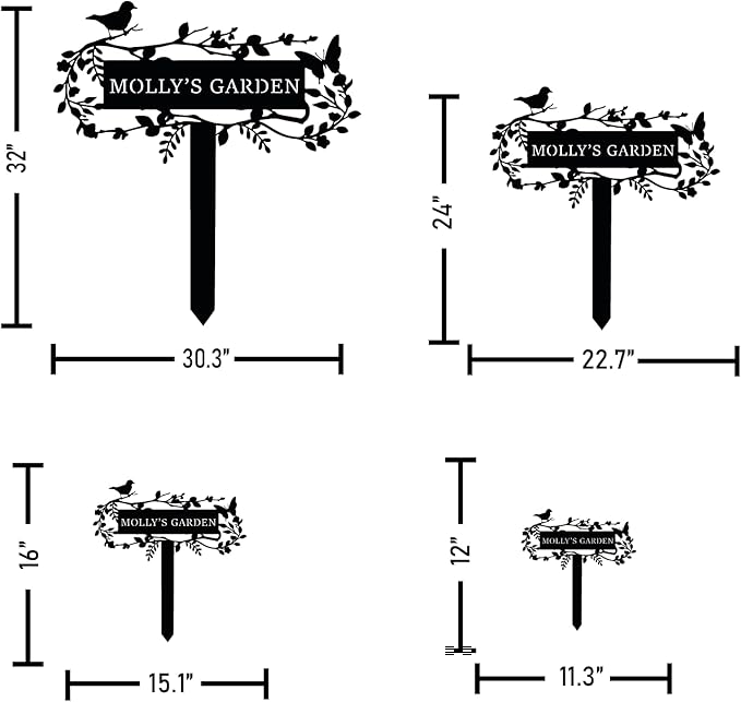 Customized Bird Names Garden Metal Stake Sign, Patio & Lawn Decor-Ruum Studio Home