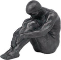 Guichifun Sitting Man Sculptures Home Decor - Resin Bronze Male Holding Arms Legs Lonely Statues Decorative Objects Outdoor Gift for Men 7.5 x 3.7 x 5.8 Inch-Ruum Studio Home