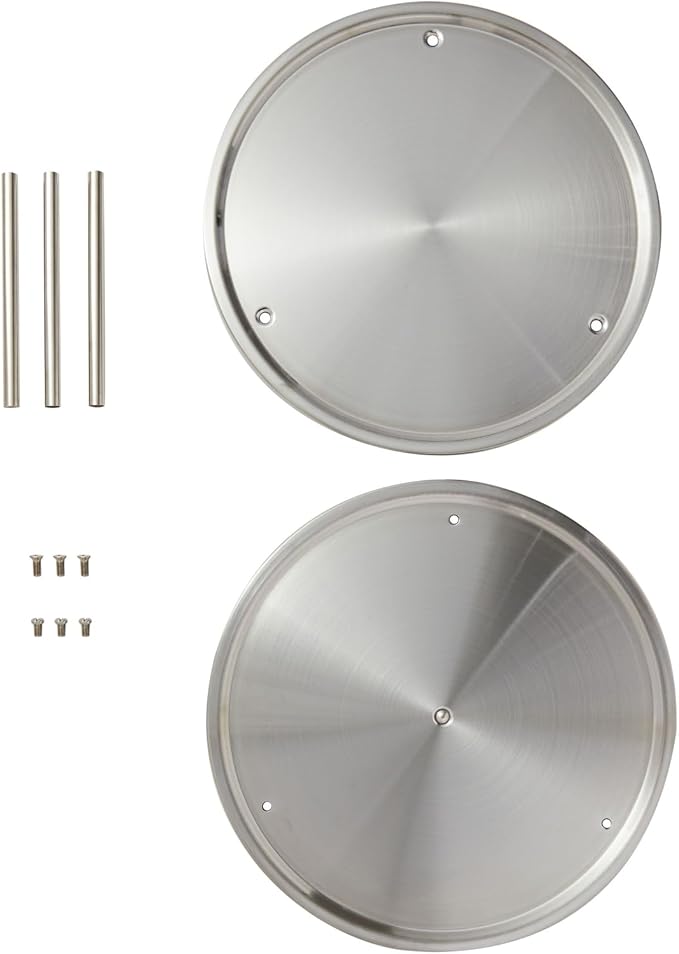 Juvale 2-Tier Lazy Susan Spice Rack Organizer for Cabinet - Stainless Steel Spice Carousel - Pantry & Kitchen Countertop Organizer (10.5 in)-Ruum Studio Home