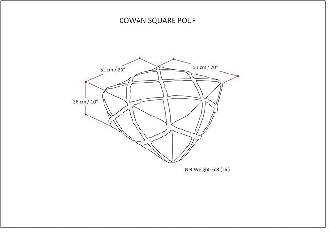 SIMPLIHOME Cowan Contemporary Square Pouf in Grey, Natural Handloom Woven for the Living Room, Bedroom and Kids Room-Ruum Studio Home