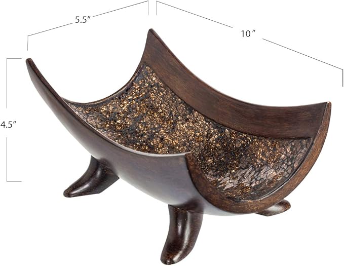 Creative Scents Schonwerk Brown Decorative Bowl for Home Decor - Dining Room Centerpiece - Coffee Table Decor for Living Room - 10" Resin Bowl - House Decor Decorations or Key Bowl for Entryway-Ruum Studio Home