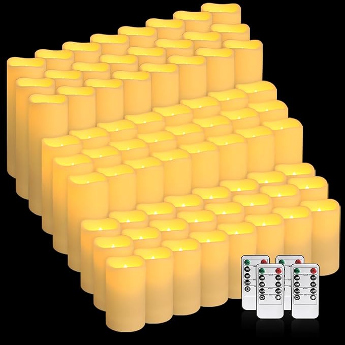 144-Pack LED Flameless Candles with Remote Control for Home and Special Occasions (Three Sizes)-Ruum Studio Home