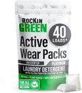 Rockin' Green Laundry Detergent Pods, Plant-based, All Natural, Vegan & Biodegradable Odor Fighter, Safe for Sensitive Skin (Unscented, Active Wear 40 Pods)-Ruum Studio Home