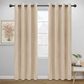 Easy-Going Blackout Curtains for Bedroom, Solid Thermal Insulated Grommet and Noise Reduction Window Drapes, Room Darkening Curtains for Living Room, 2 Panels (52x84 in,Beige)-Ruum Studio Home