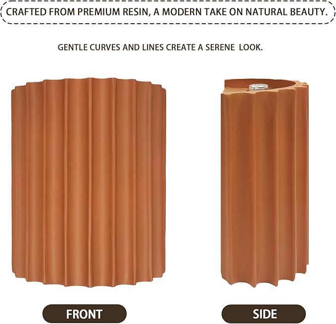 LightInTheBox Modern LED Wall Sconce Minimalist Resin Wall Light Nordic Style Half-Cylinder Tree Root Desgin Up and Down Light for Stairs Hallway Bedroom (Orange)-Ruum Studio Home