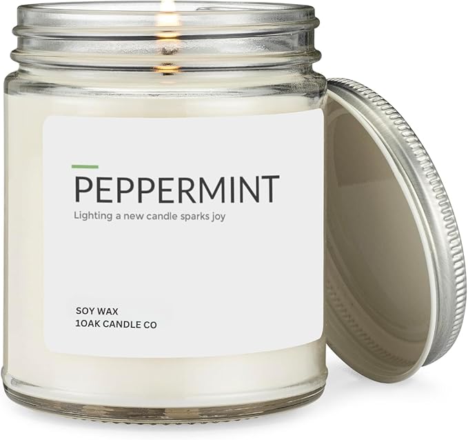 1OAK Soy Wax Scented Candles - Peppermint Candle - Scented Candles for Home (7oz.)-Ruum Studio Home