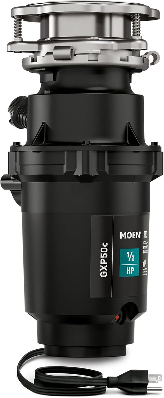 Moen Prep Series PRO Continuous Feed Compact Garbage Disposal for Kitchen Sink with Power Cord, GXP50C-Ruum Studio Home
