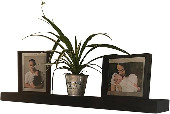 joelsantiques 30 Inch Floating Shelves for Wall - 30x6x2 in - Natural Wood, Easy Install - Heavy Duty Rustic Book Shelves - Bathroom, Kitchen, Living Room - Black-Ruum Studio Home